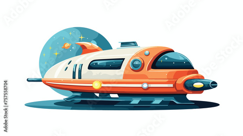 Space Cruiser - Retro Clipart Illustration flat vector