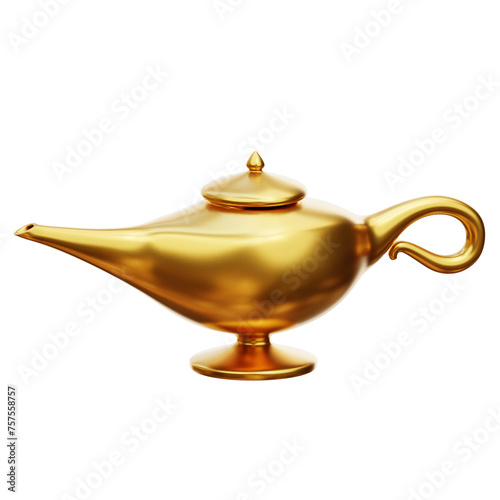 3d ramadan muslim Gold Teapot Aladdin