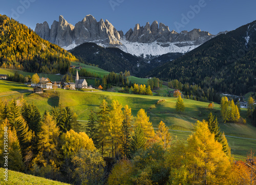 Villnösstal, Santa Maddalena, Geisler Spitzen, Gruppo delle Odle, Südtirol, Alto Adige, Dolomiten, Italien