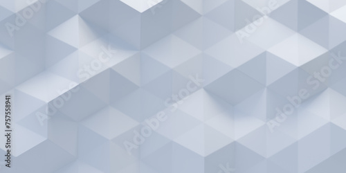Abstract white polygonal background. 3d rendering. Distorted triangular pattern. Futuristic concept