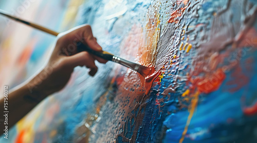 A person painting a mural, representing creativity and expression in organizational culture