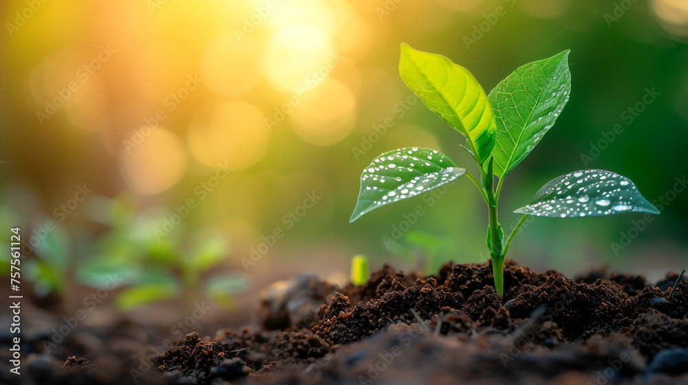 young plant in the ground young plant in the ground