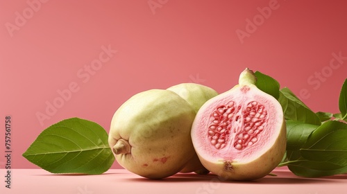 Pink Guava Bliss Juicy Guava on a Light Pink Background