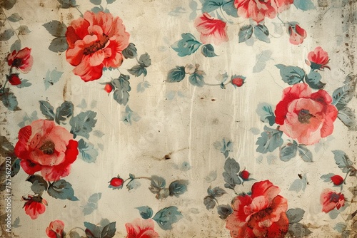Vintage Floral Poppy Background photo