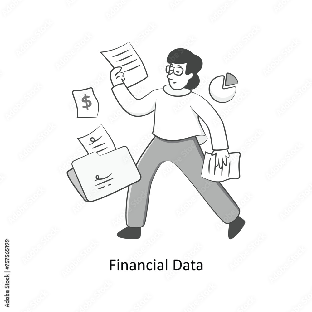 Financial Data Flat Style Design Vector illustration. Stock illustration Financial Data Flat Style Design Vector illustration. Stock illustration