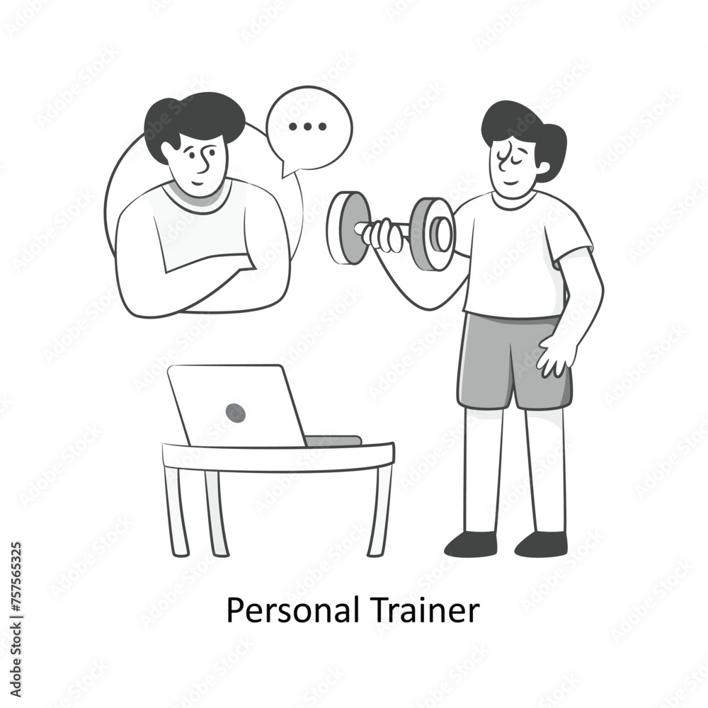 Personal Trainer Flat Style Design Vector illustration. Stock illustration Personal Trainer Flat Style Design Vector illustration. Stock illustration