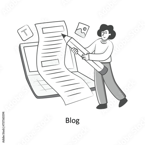 Blog Flat Style Design Vector illustration. Stock illustration