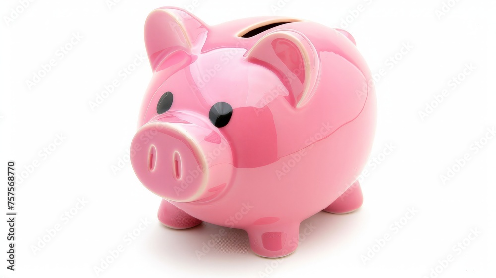 Pink piggy bank isolated on white. concept of preserving and saving money. Pink piggy bank isolated on white. concept of preserving and saving money.