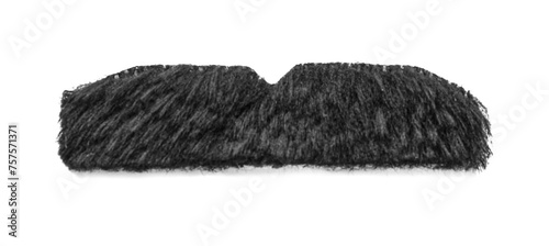 One funny fake mustache isolated on white, top view