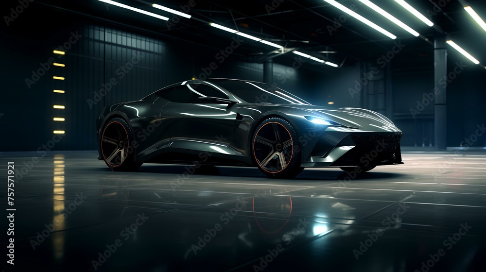 Dark Sport Luxury Car Background - 8K/4K Photorealistic