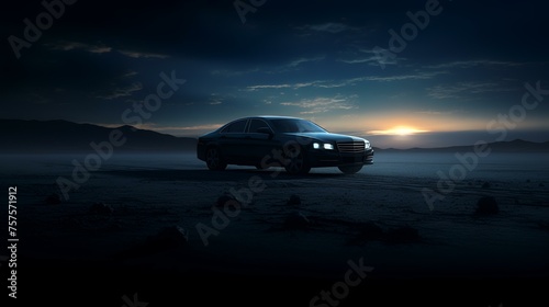 Dark Car Silhouette: 3D Illustration - 8K/4K Photorealistic