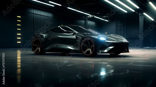Dark Sport Luxury Car Background - 8K 4K Photorealistic