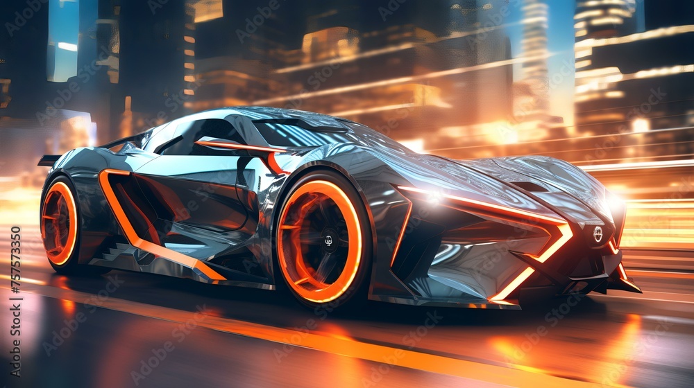 High-Speed Luxury Sport Driving in the City High-Speed Luxury Sport Driving in the City