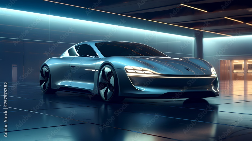 Illustration of Captivating Electric Car Radiating Illustration of Captivating Electric Car Radiating
