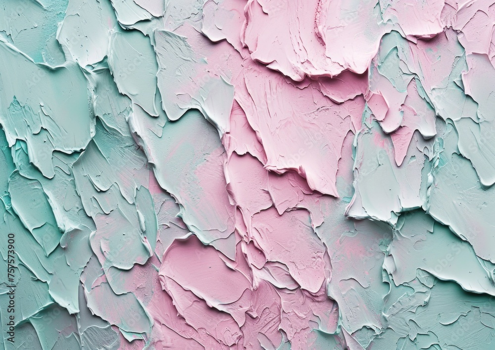 Close-up of thick oil paint strokes in pastel pink and blue colors. Abstract art texture background Close-up of thick oil paint strokes in pastel pink and blue colors. Abstract art texture background