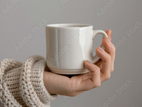 white mug in your hand