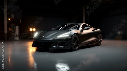 Studio Shot of Black Car - 3D Illustration 8K   © Devian Art