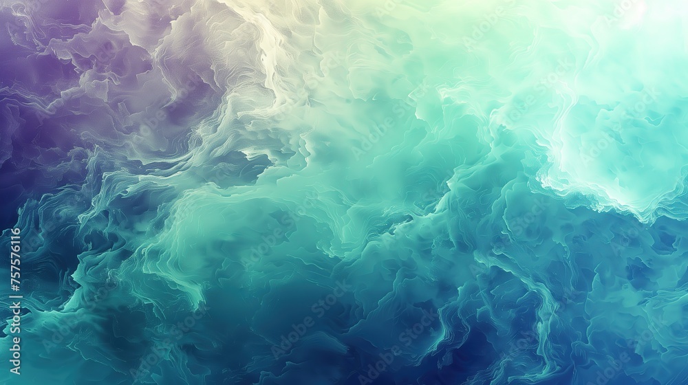 Abstract Ocean Waves Patterns With Gradient Blue and Green Hues