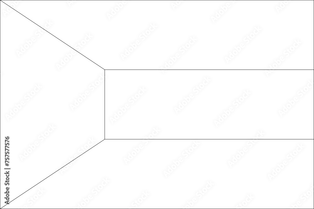 Kuwait flag - thin black vector outline wireframe isolated on white background. Ready for colouring. Kuwait flag - thin black vector outline wireframe isolated on white background. Ready for colouring.
