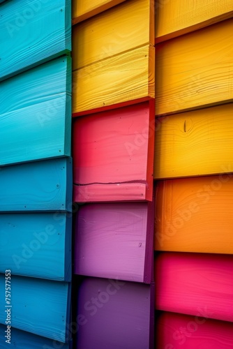 Colorful boards. Wooden texture