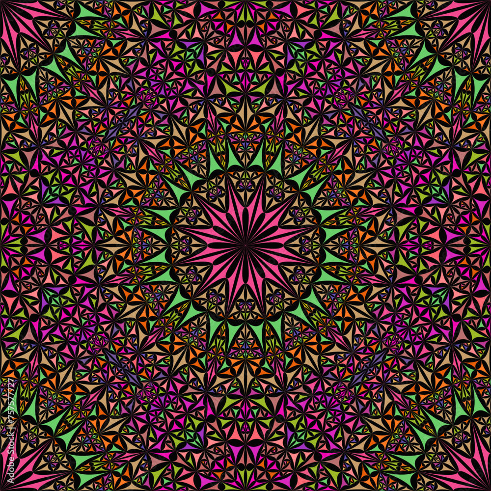 Abstract polygonal mandala pattern background art - bohemian kaleidoscope mosaic vector wallpaper graphic design