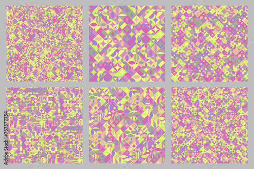 Seamless diagonal geometric pattern background set - abstract vector illustration