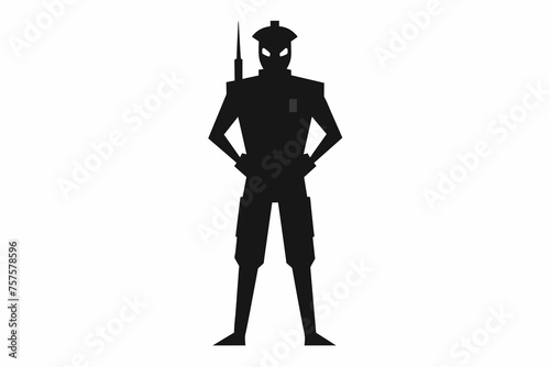 solder silhouette and on white background