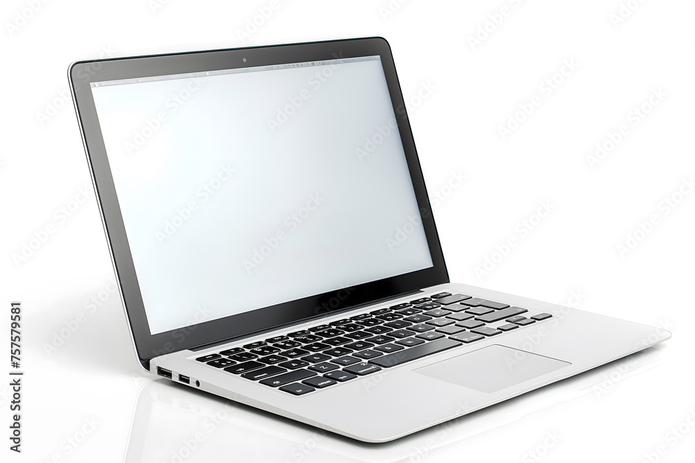 Realistic Laptop with Blank Screen Isolated on White Background Realistic Laptop with Blank Screen Isolated on White Background