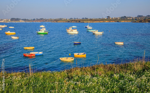 Bateaux dans le port de Trémazan, Landunvez, Finistère, Bretagne  photo