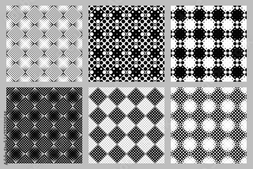 Seamless dot pattern background collection -  abstract vector graphic from dots