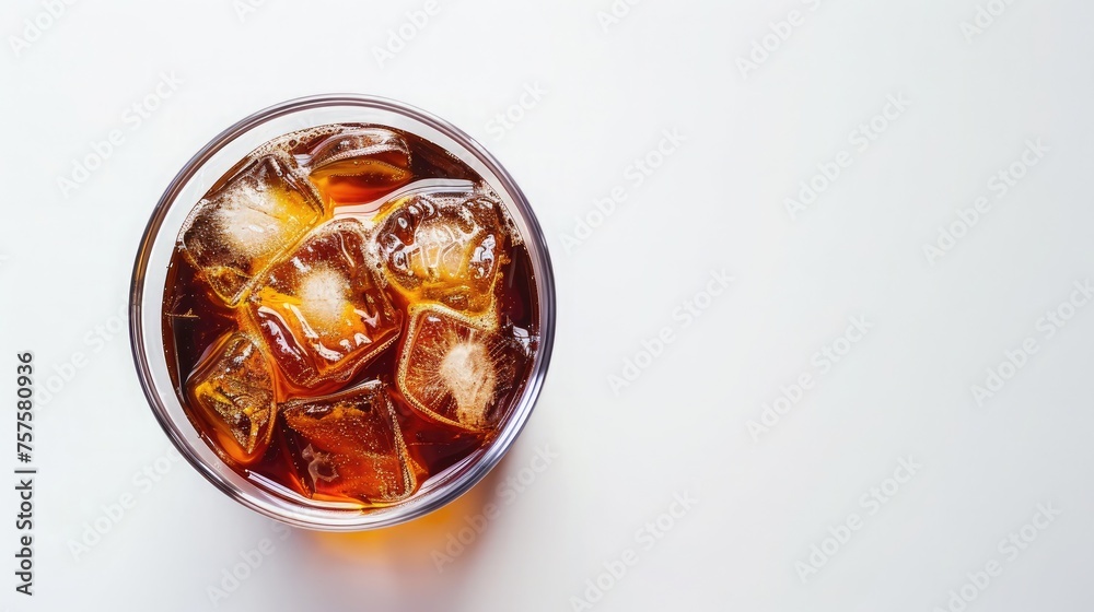 Cold Brew Iced Coffee In A Clear Cup On A White Background Cold Brew Iced Coffee In A Clear Cup On A White Background