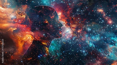 Cosmic Consciousness Within Human Silhouette