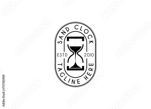 hourglass logo vector illustration design, simple logo for branding, company, store , business