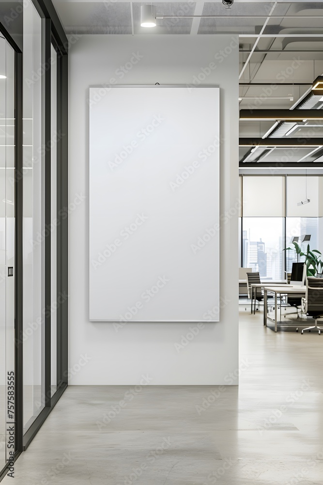 Blank poster on the office.