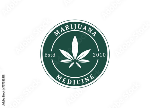 Medical leaf marijuana, cannabis logo design vector