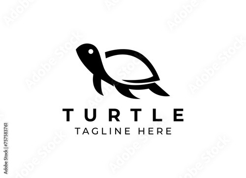 Turtle logo design vector. Simple turtle logo
