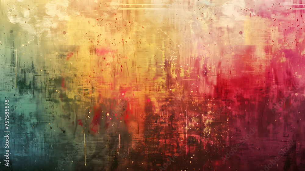 Colorful abstract grunge faded background, vintage style.