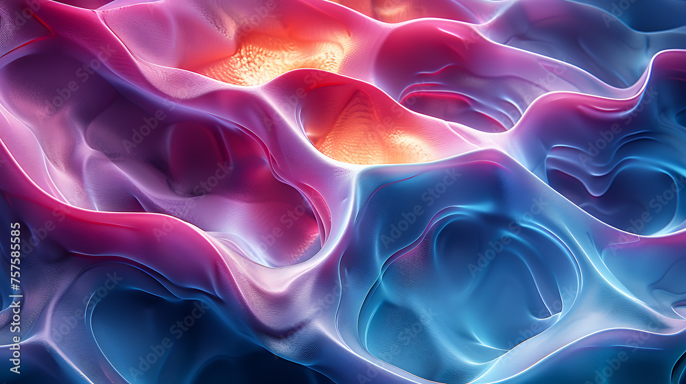 Fototapeta premium Vibrant abstract 3D wallpaper featuring colorful shapes, ideal for futuristic design concepts