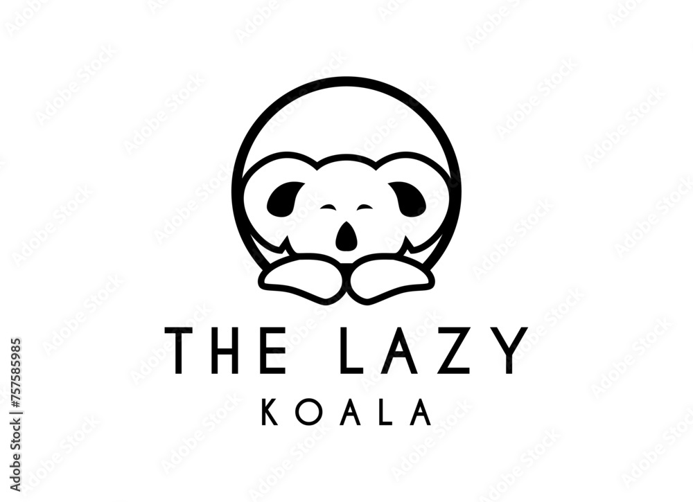 Cute lazy koala logo design icon. Koala Logo Design Cute lazy koala logo design icon. Koala Logo Design