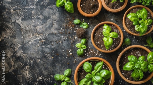 Group of Potted Plants on Table