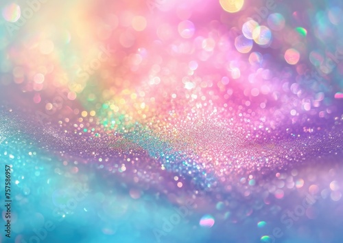 Holographic background. Abstract trendy Iridescent shimmering abstract texture. Macro shot with vibrant spectrum colors. Shiny beautiful sparkle, pastel rainbow with iridescent glowing highlights