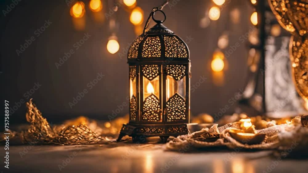 Ramadan lamp with candles Ramadan lamp with candles