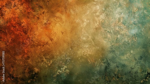 Warm burnt sienna and sage green textured background, evoking earthiness and wisdom.