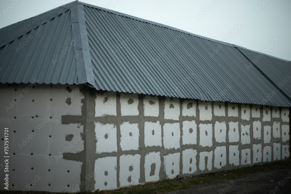 Renovation of the building. Creating a Wall. Cement mortar. Renovation of the building. Creating a Wall. Cement mortar.