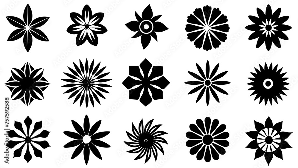 Exquisite Flower Icon Set High-Quality Vector Art for Versatile Use Exquisite Flower Icon Set High-Quality Vector Art for Versatile Use
