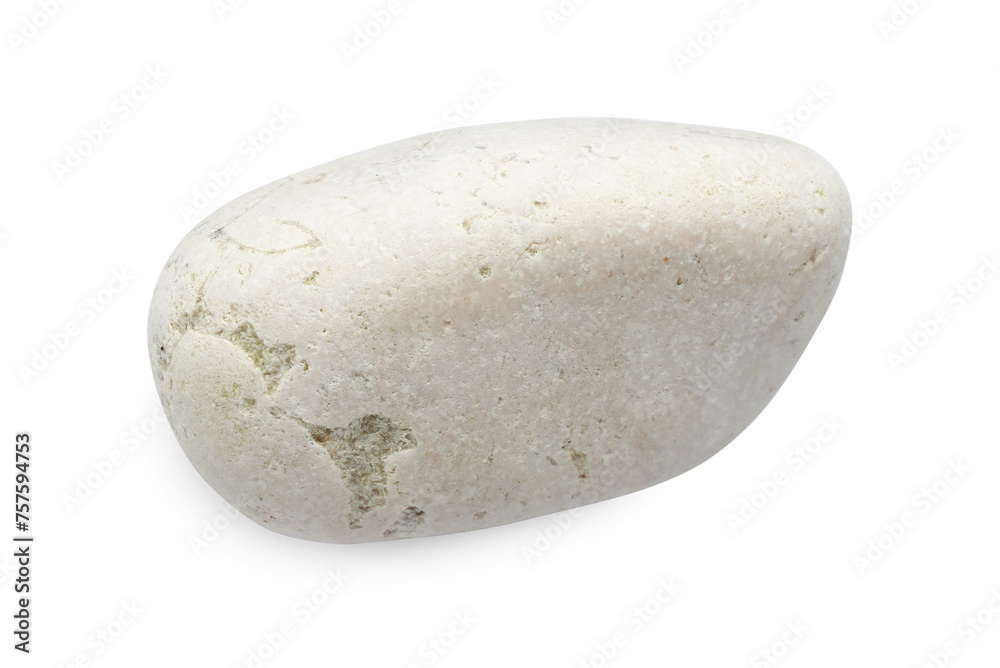 One light stone isolated on white, top view One light stone isolated on white, top view
