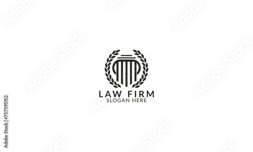 Modern law firm logo with sleek lines, projecting authority and competence.