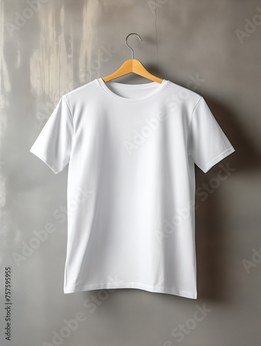 image of a white t-shirt, for product photography or mockup, plain background lay flat