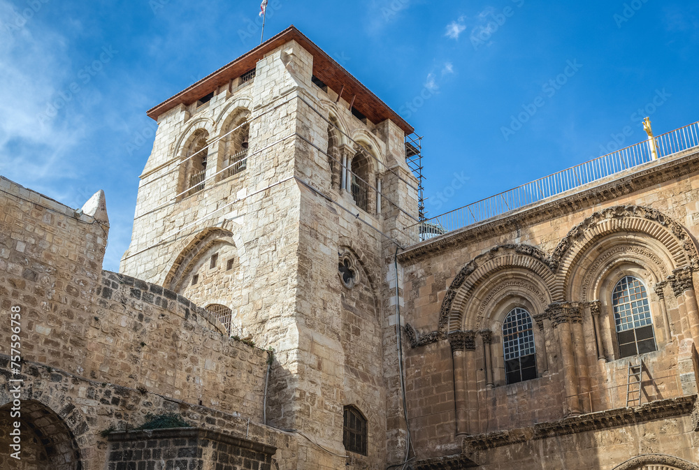 Church of the Holy Sepulchre in Christian Quarter of Old City of Jerusalem, Israel