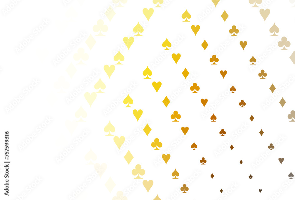 Light Yellow, Orange vector template with poker symbols.